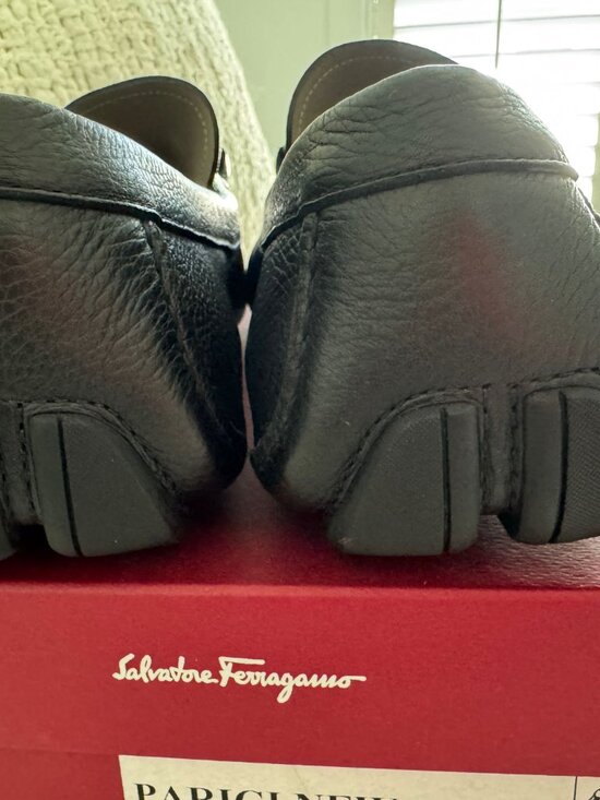 Ferragamo Men\'s Black Driving Moccasin Shoes - Size 11.5EE main image 7